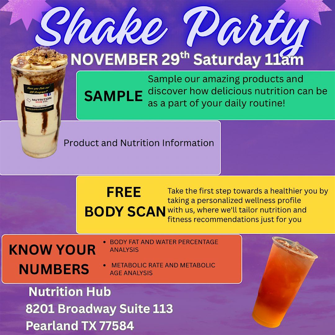 Shake Party, 29 November | Event in Pearland | AllEvents