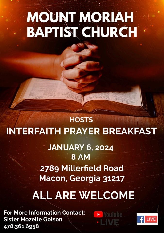Interfaith Intercessory Prayer Breakfast , Mount Moriah Missionary