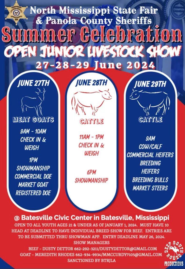 Panola County Sheriffs Rodeo, Batesville Civic Center, 27 June to 30