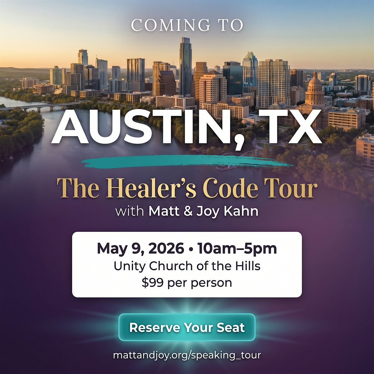 Healers Code Tour: 1 Day Live Immersion with Matt and Joy Kahn, Unity ...