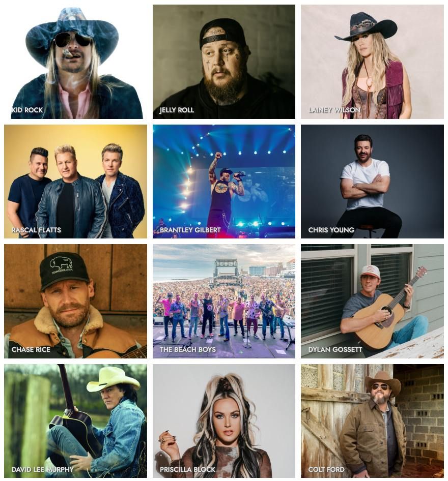 Carolina Country Music Festival: Kid Rock  Jelly Roll  Lainey Wilson & Rascal Flatts - 4 Day Pass, 4 June