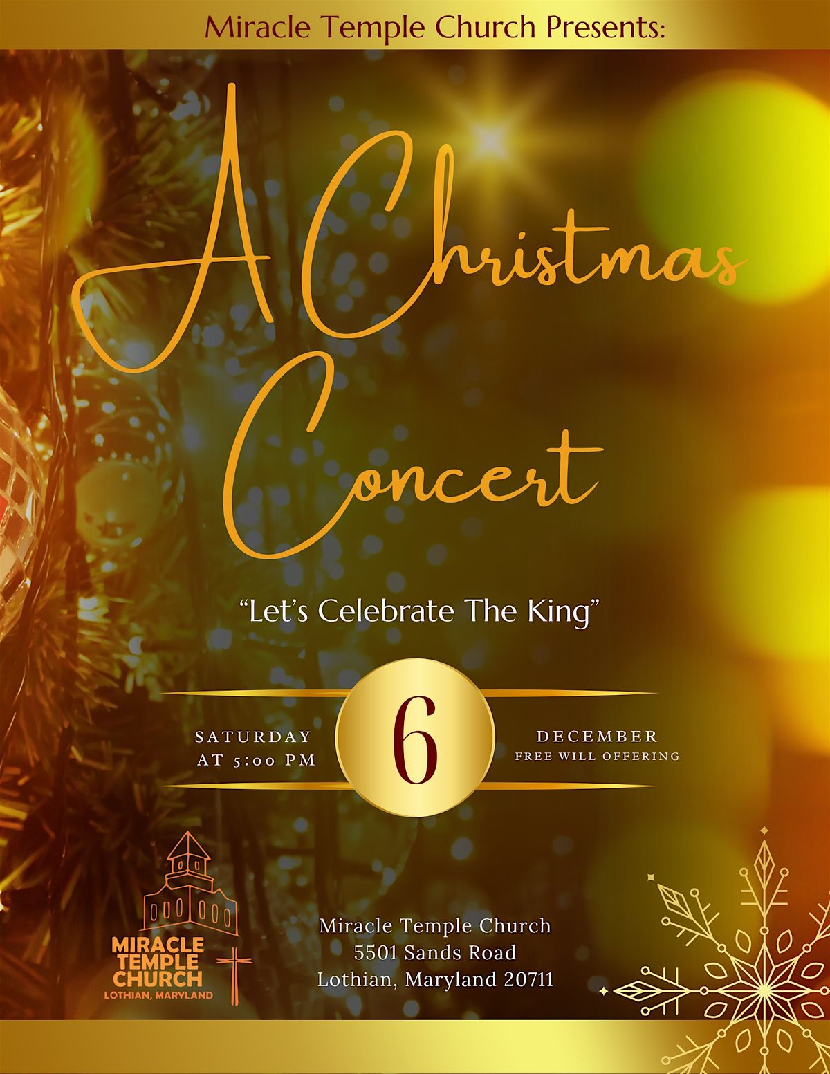 Miracle Temple presents: A Gospel Christmas Concert, 6 December | Event in Lothian | AllEvents