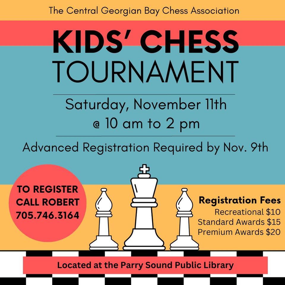 Kids Chess Tournament, Parry Sound Public Library, November 11 2023