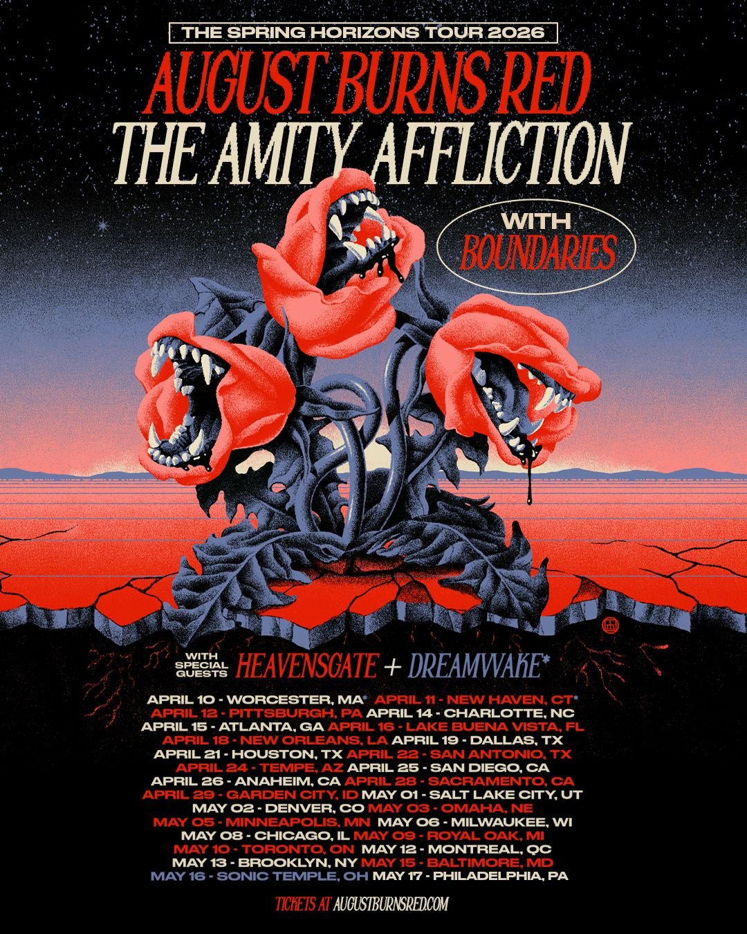 August Burns Red & The Amity Affliction, 20 April | Event in Houston | AllEvents