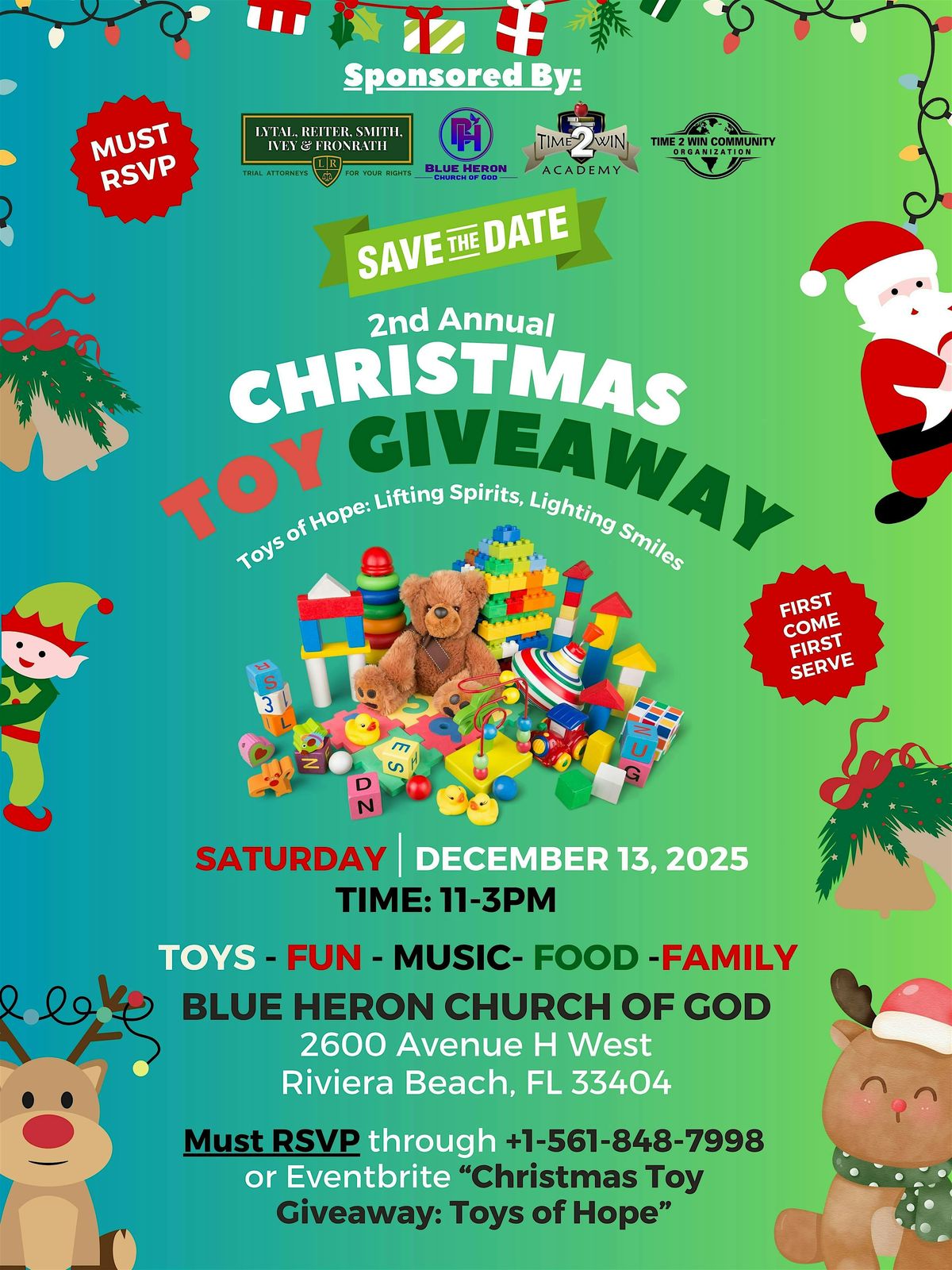2nd Annual Toys of Hope: Toy Giveaway, 13 December | Event in Riviera Beach | AllEvents