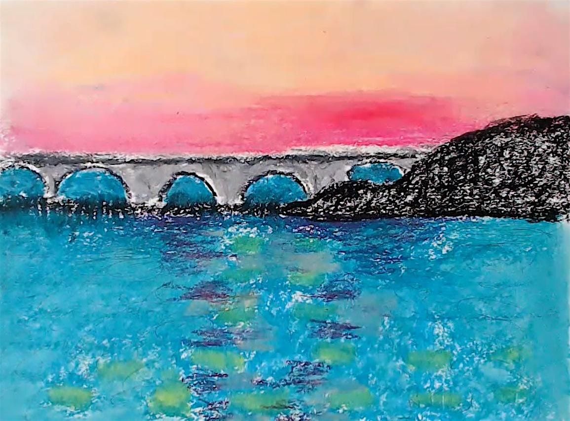 By the River Oil Pastel Class for Adults and Teens