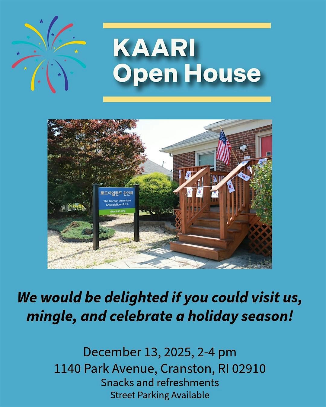 KAARI Open House, 13 December | Event in Cranston | AllEvents