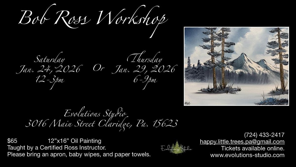 January 29, 2026 - Winter Among the Pines - Bob Ross Workshop, 29 January | Event in Claridge | AllEvents