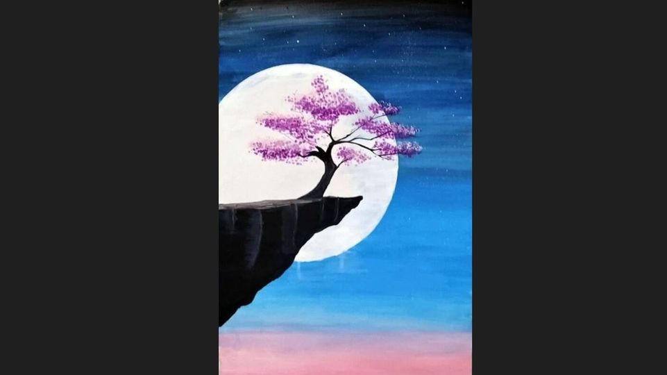 Moonlit Peach Tree Paint and Sip with Daphne, Glass of Art, Berthoud, March 8 2024 AllEvents.in