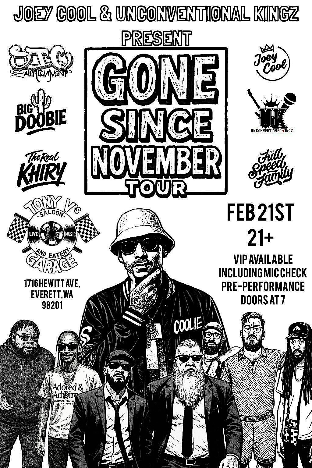 Joey Cool & Unconventional Kingz Gone Since November Tour, 21 February | Event in Everett | AllEvents