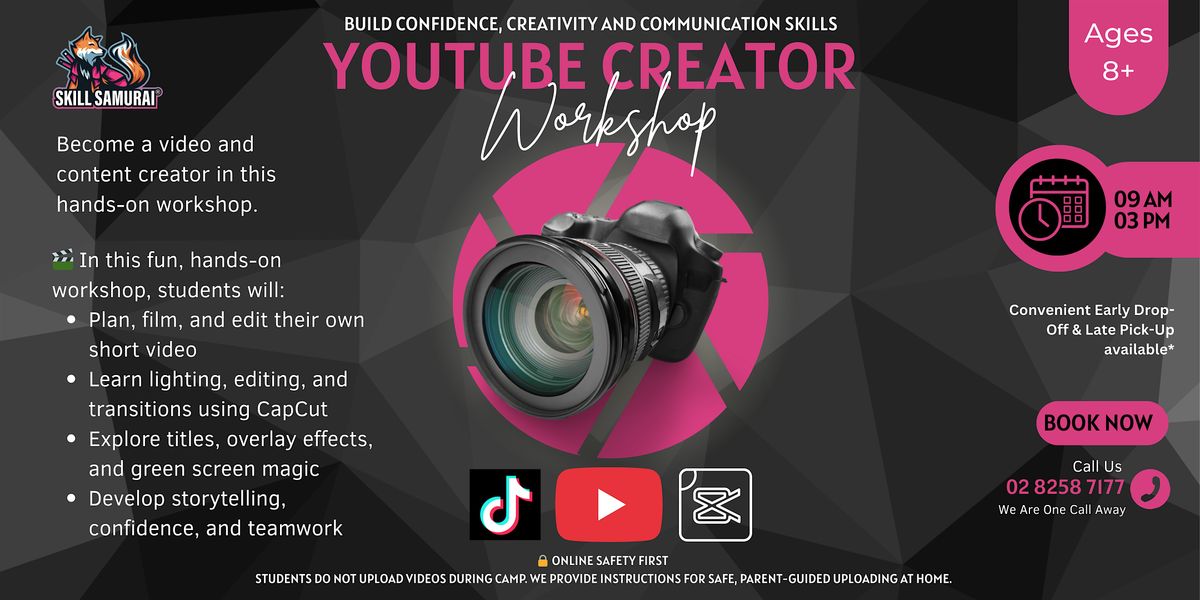 School Holiday Activity - YouTube Creator Workshop, 20 January | Event in Eastwood | AllEvents