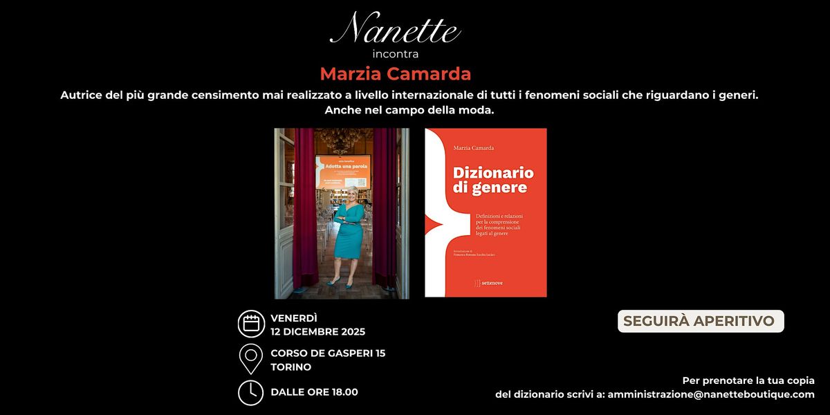 Nanette incontra Marzia Camarda: Parole di genere, storie di moda, 12 December | Event in Torino | AllEvents
