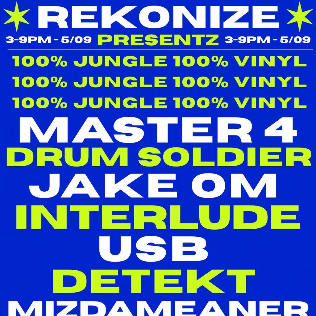 REKONIZE PRESENTS : 100% Jungle 100% Vinyl, 5 September | Event in Bristol | AllEvents