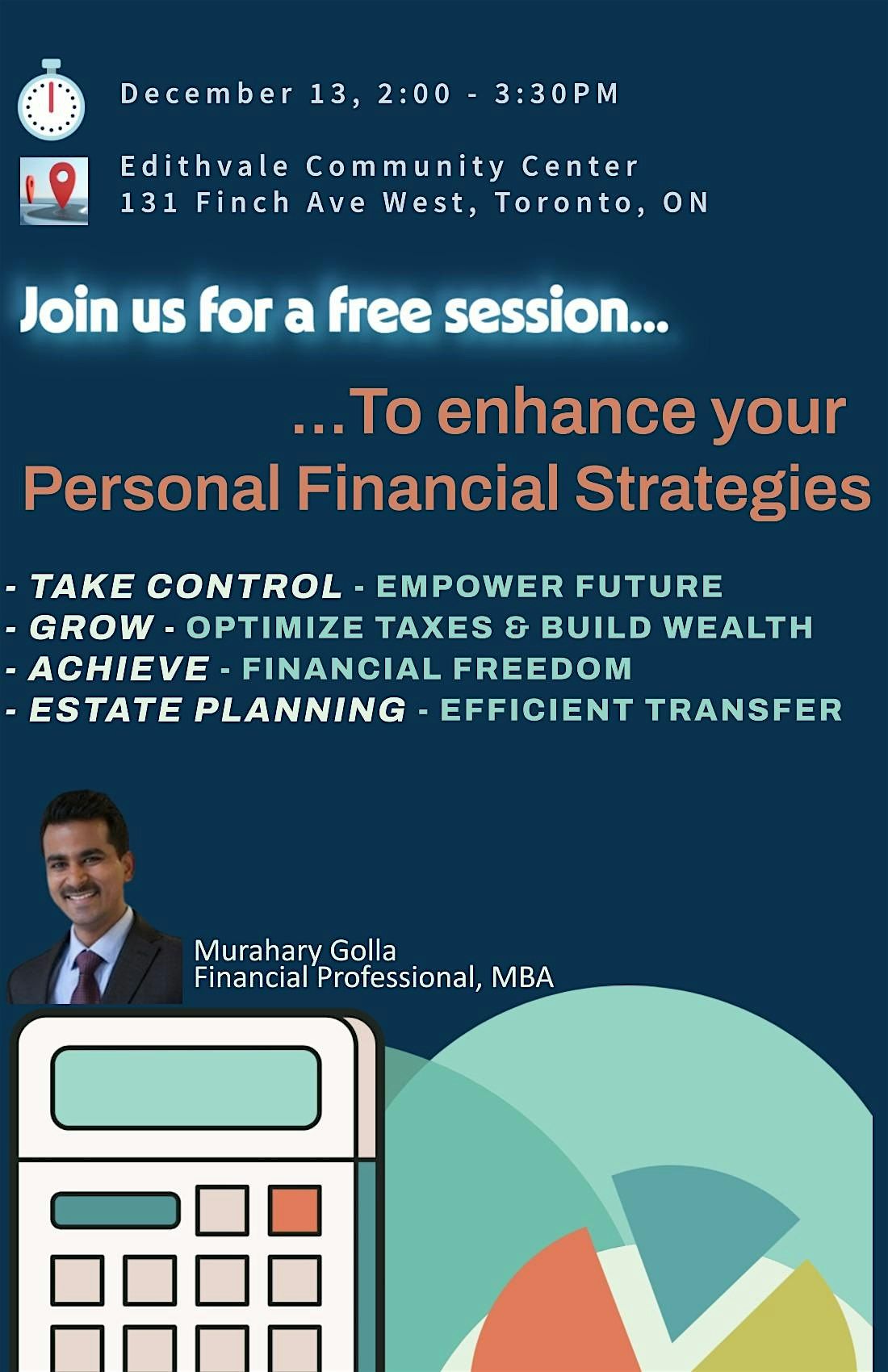 Financial literacy - Learn to optimize your taxes, Build wealth and Legacy, 13 December | Event in Toronto