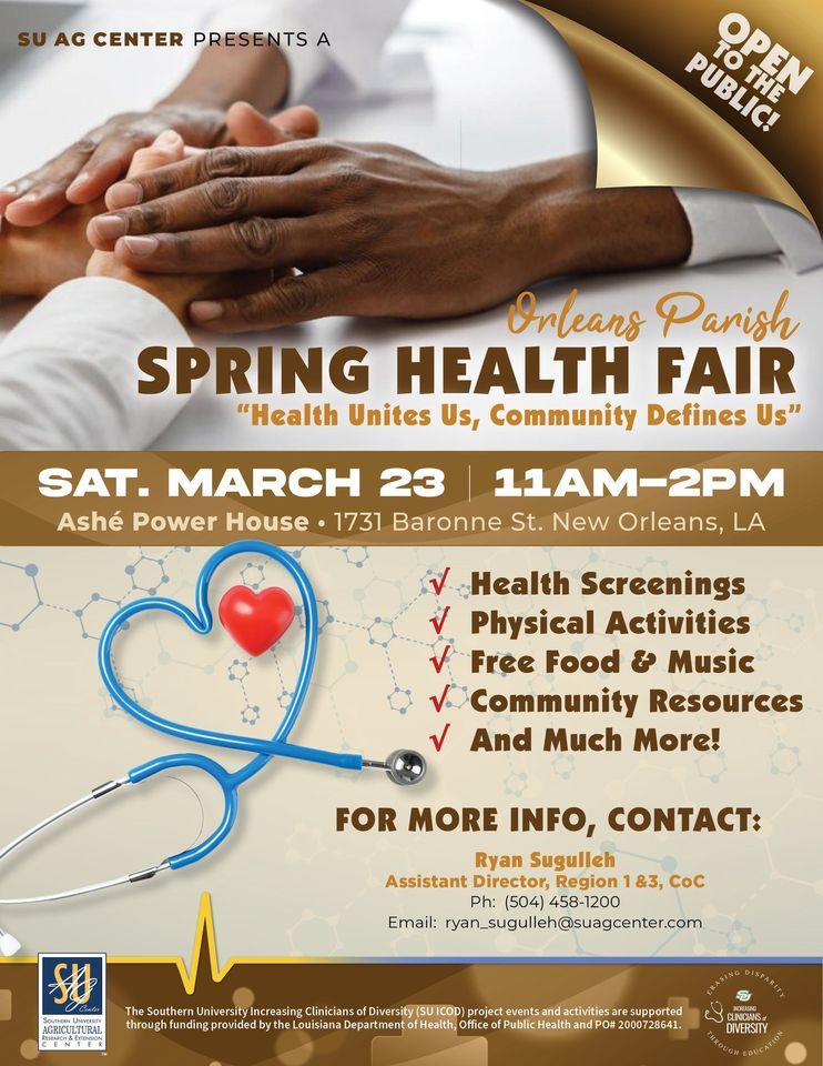 Orleans Parish Spring Health Fair, Ashe' Powerhouse Theater, New ...