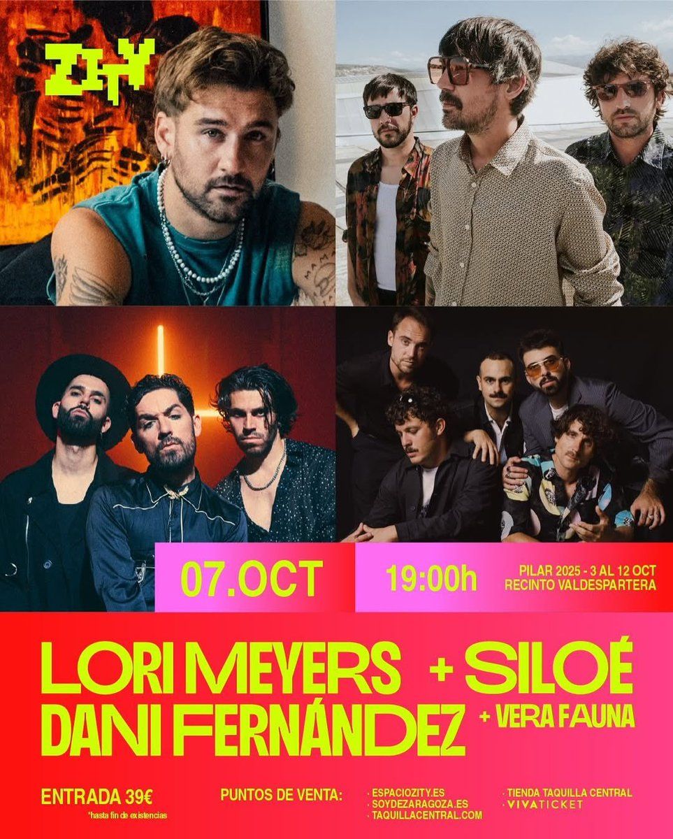 Lori Meyers, Siloé & Dani Fernández Zaragoza Tickets, 7 October | Event in Zaragoza | AllEvents