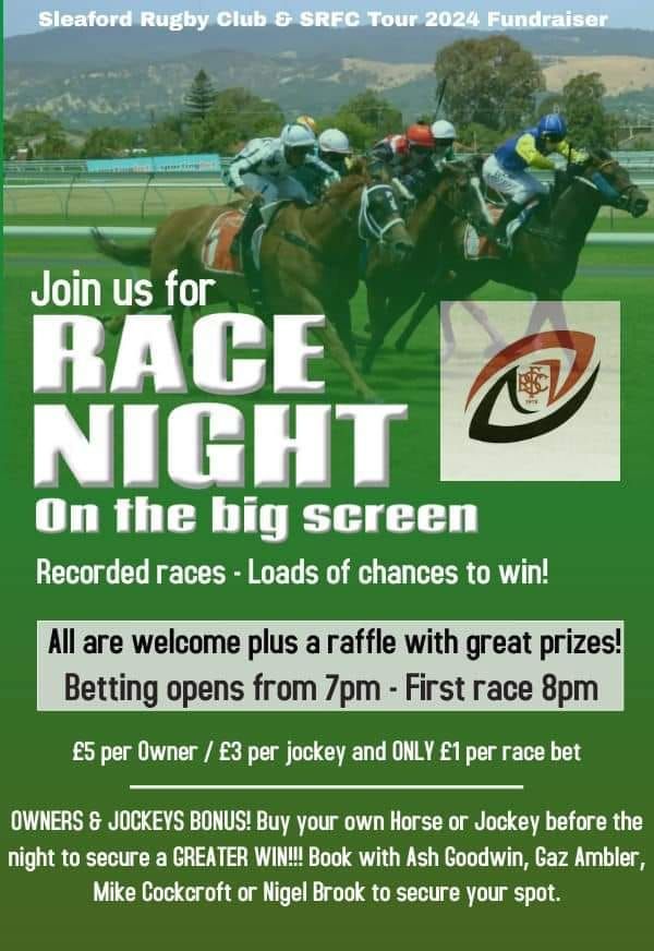 Race night , Sleaford Rugby Club, March 2 2024 | AllEvents.in