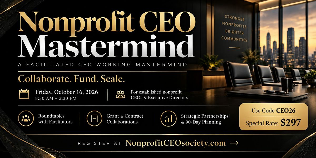 Attend The Nonprofit CEO Mastermind (In-person) in Atlanta on October ...