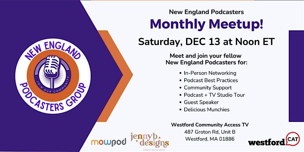 New England Podcasters Meetup, 13 December | Event in Westford | AllEvents