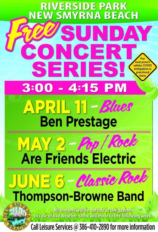 Sunday Concert Series Riverside Park New Smyrna Beach Florida June 6 21 Allevents In