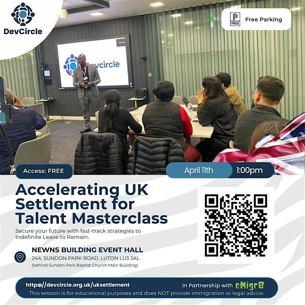 Accelerating UK Settlement for Talent Masterclass, 11 April | Event in Luton | AllEvents