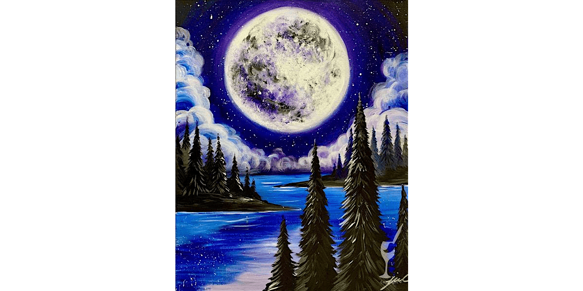 Rising Purple Moon - Paint and Sip in New Braunfels | Classpop!™, 19 December | Event in New Braunfels | AllEvents