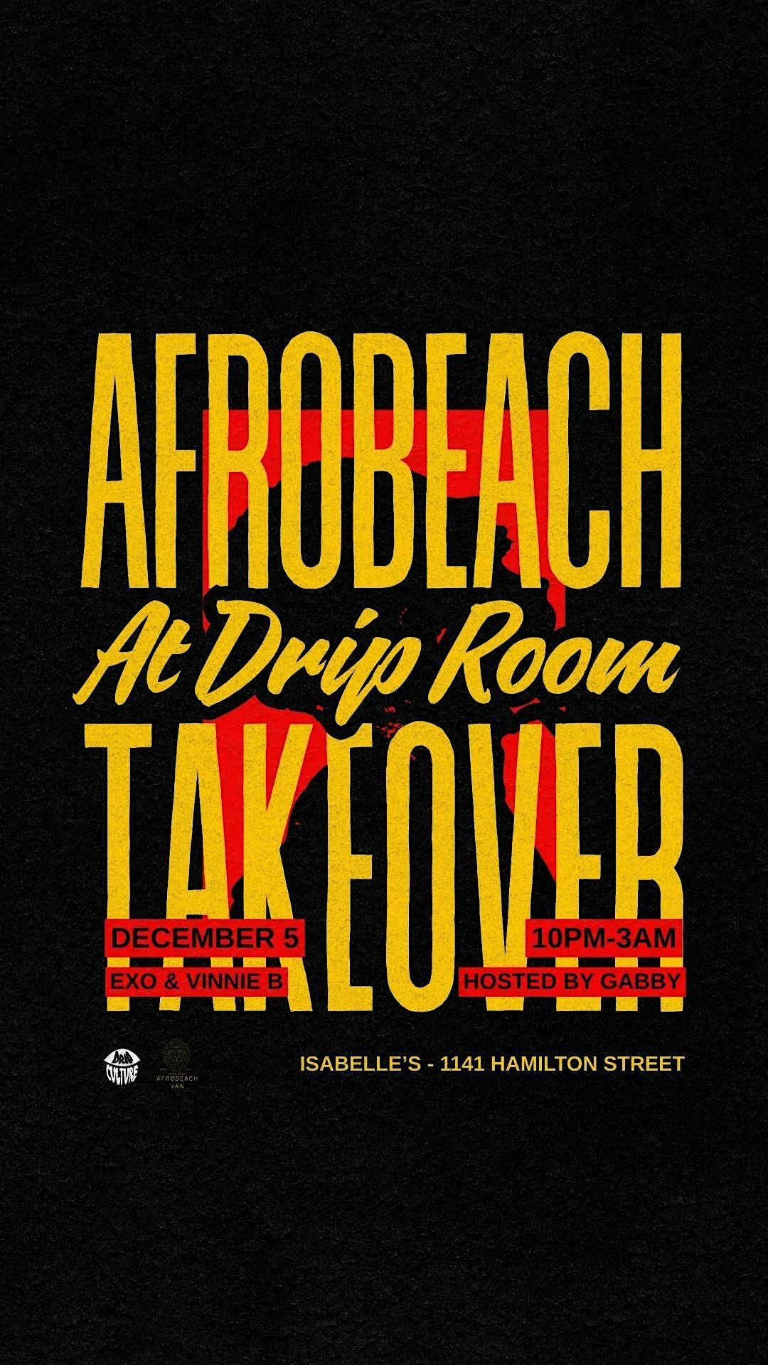Afrobeach Takeover ( Isabelle’s ), 5 December | Event in Vancouver | AllEvents