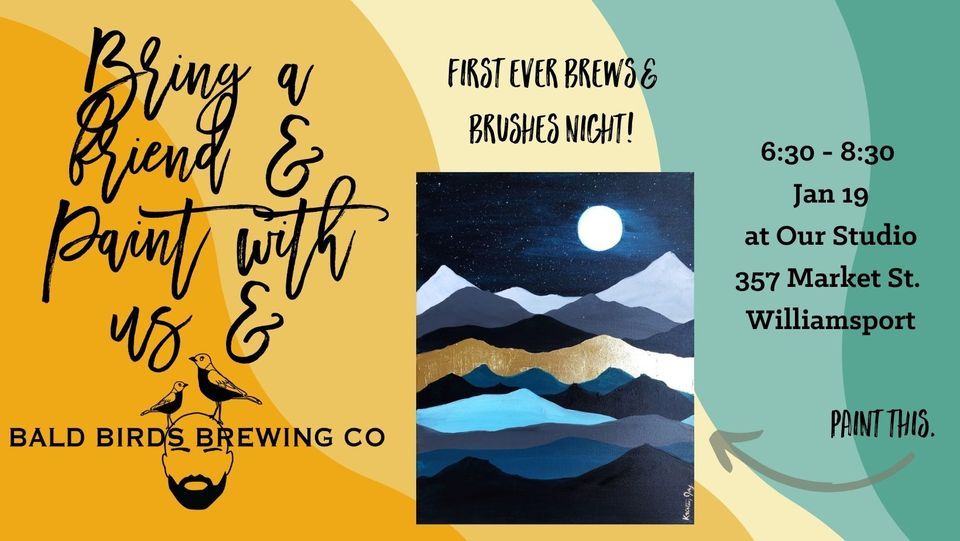 Brews and Brushes with Bald Birds in Williamsport, Wine & Design