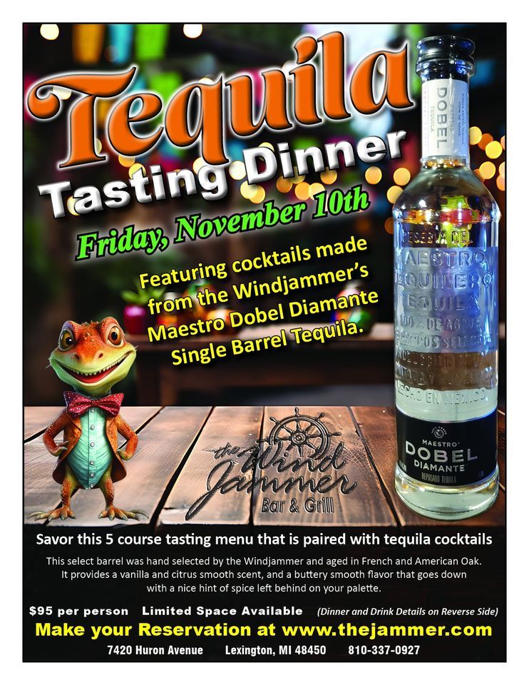 Tequila Tasting 5 Course Dinner, The Windjammer Bar and Grill