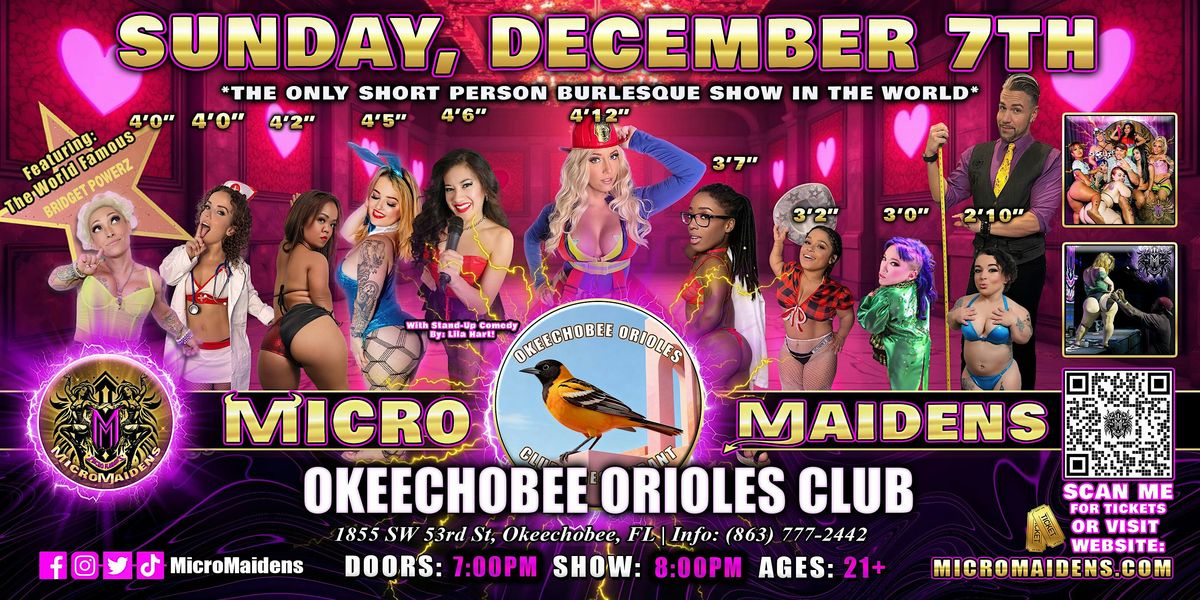 Okeechobee, FL - Micro Maidens Dwarf Dancers @ Okeechobee Orioles, 7 December | Event in Okeechobee | AllEvents
