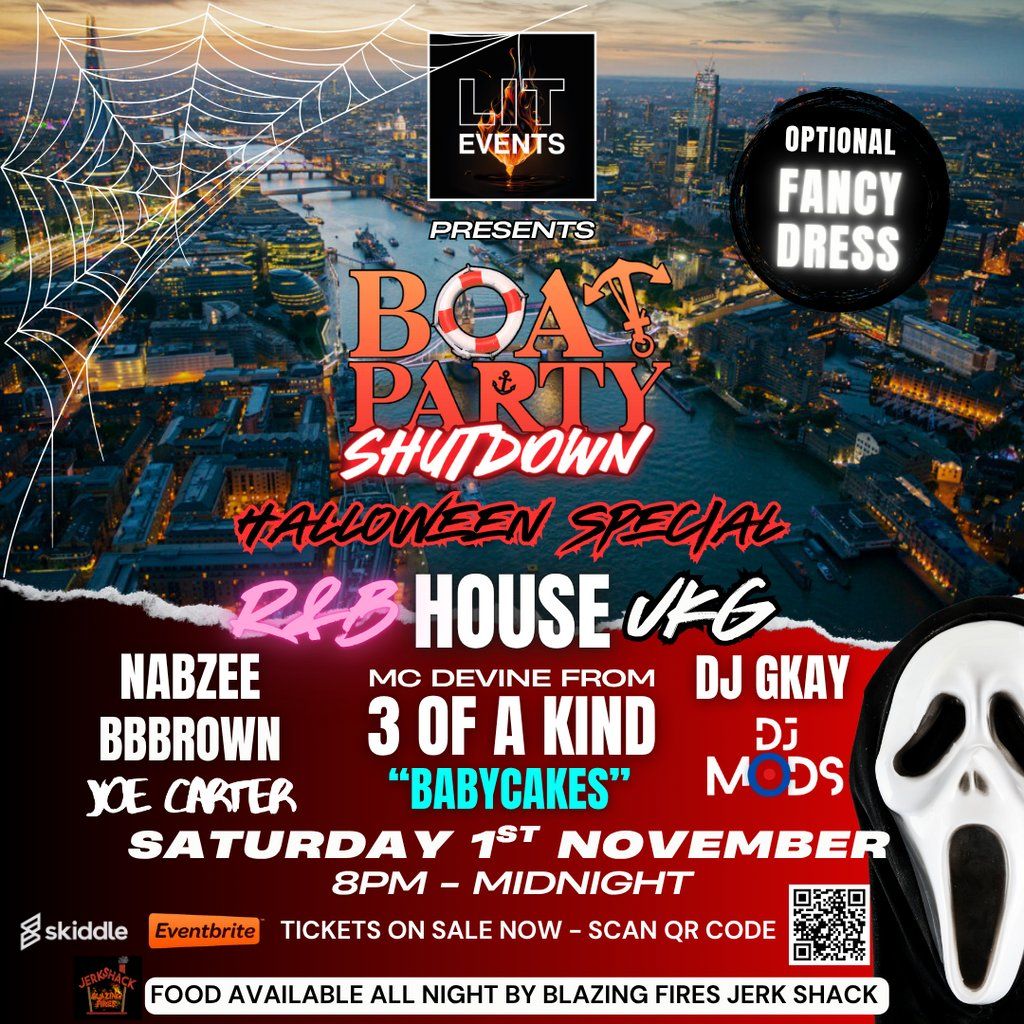 R&B, House and UKG Boat Party Shutdown, 1 November | Event in London | AllEvents