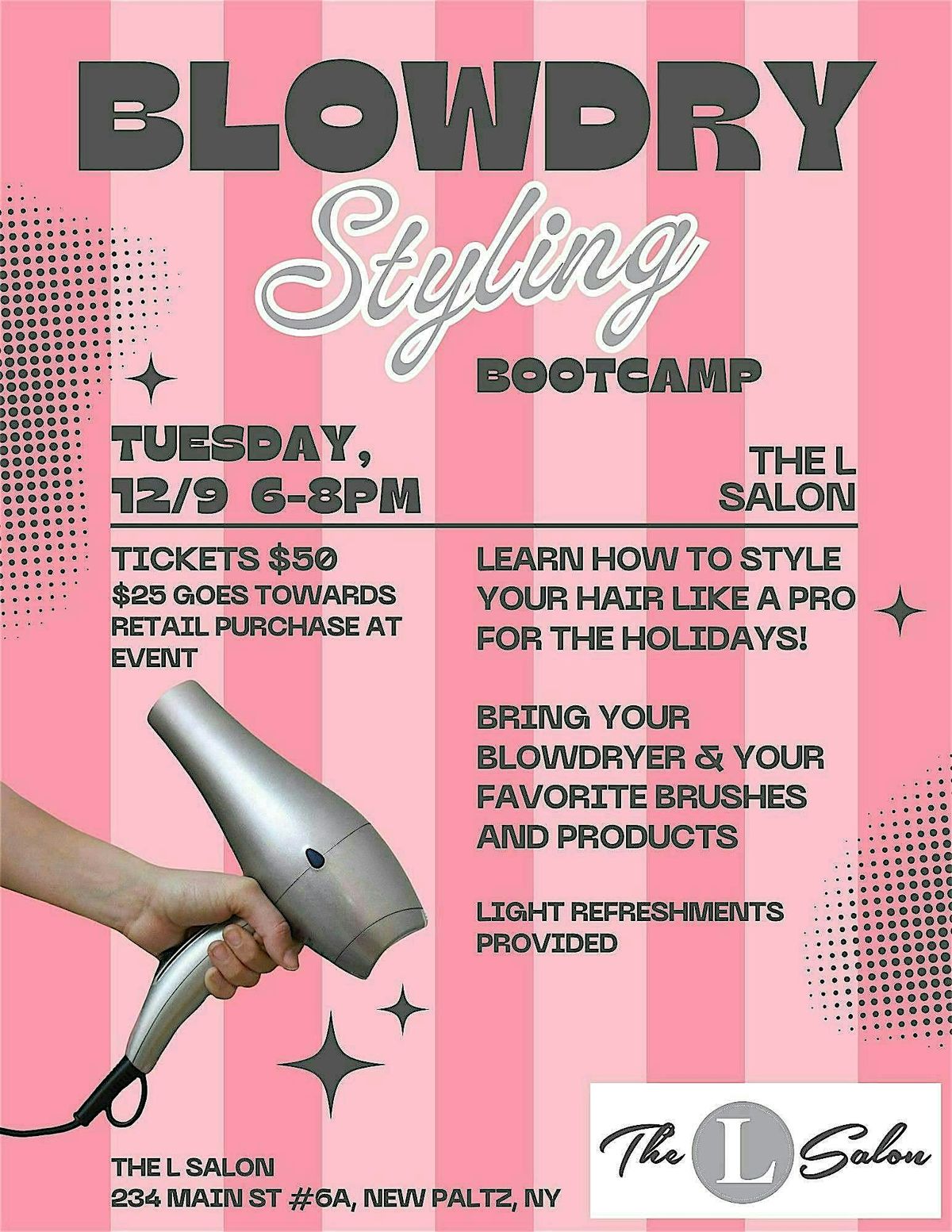 Blowdry Styling Bootcamp, 9 December | Event in New Paltz | AllEvents