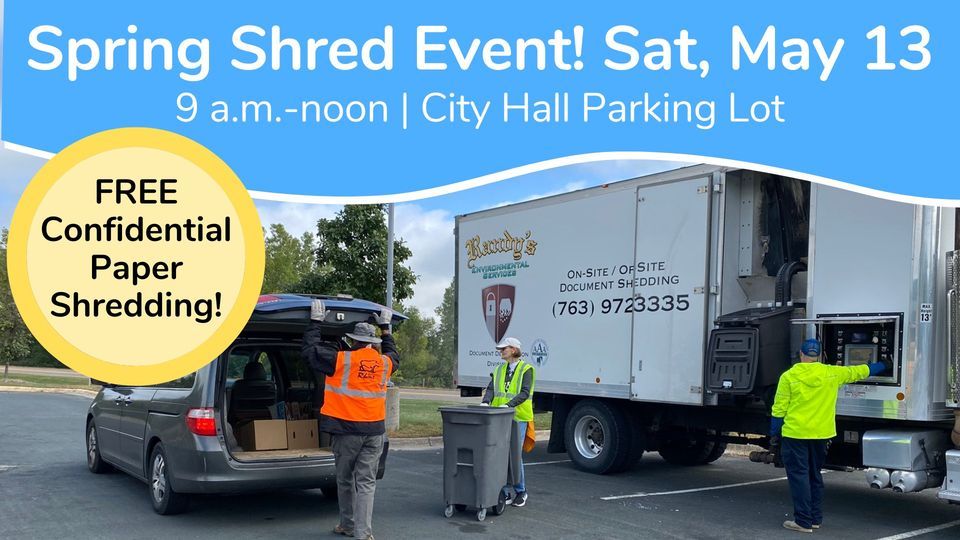 Spring Confidential Paper Shredding Event, City of Inver Grove Heights