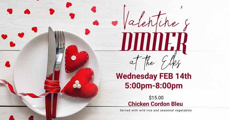 Valentines Dinner & Queen of Hearts, Paradise Elks Lodge 2026