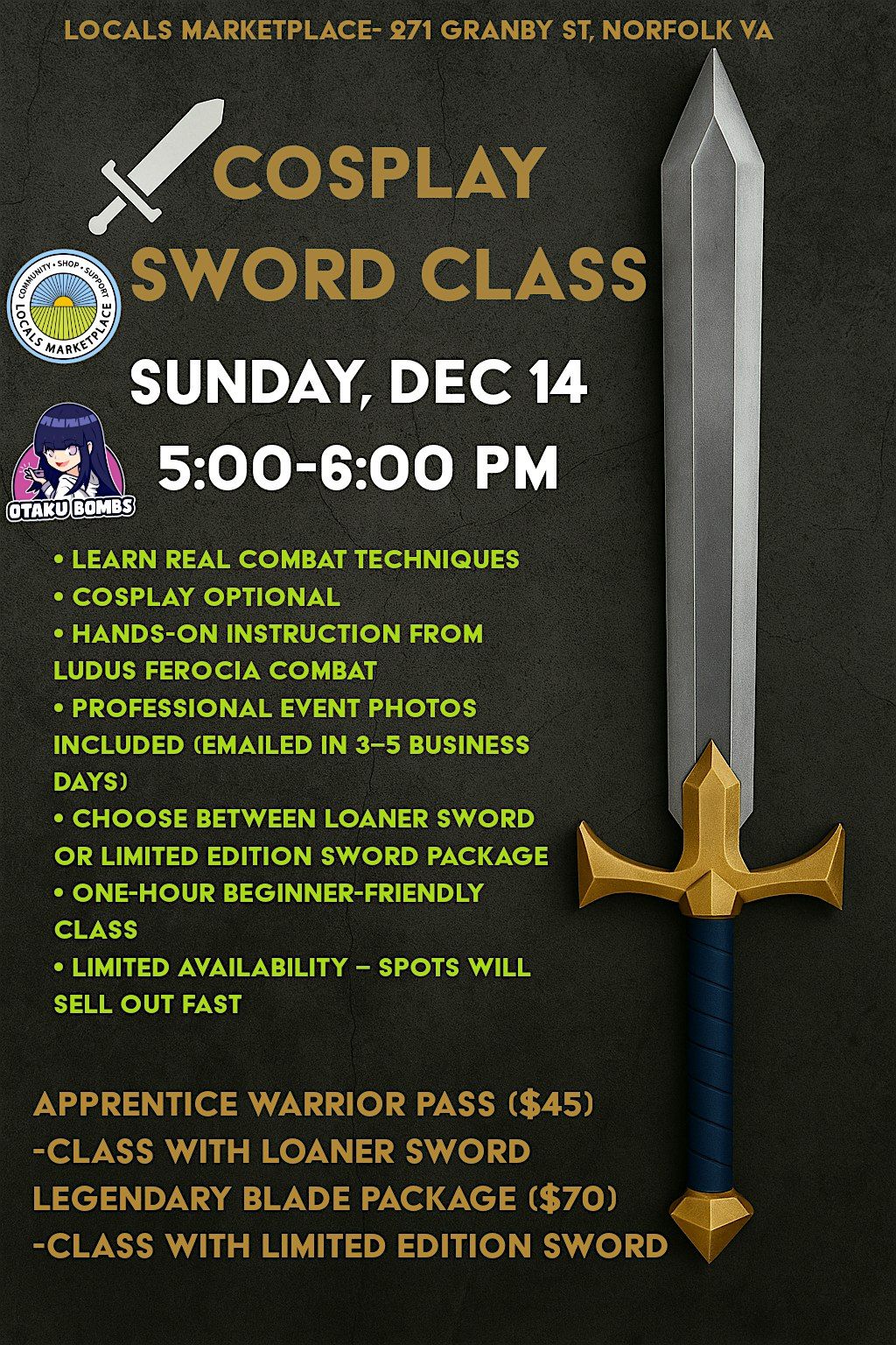 Sword Classes, 14 December | Event in Norfolk | AllEvents