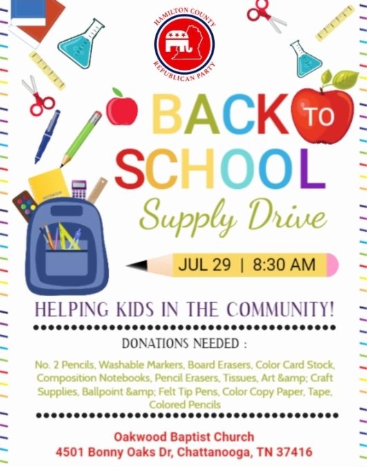 HCGOP School Supply Drive , Oakwood Baptist Church, 4501 Bonny Oaks