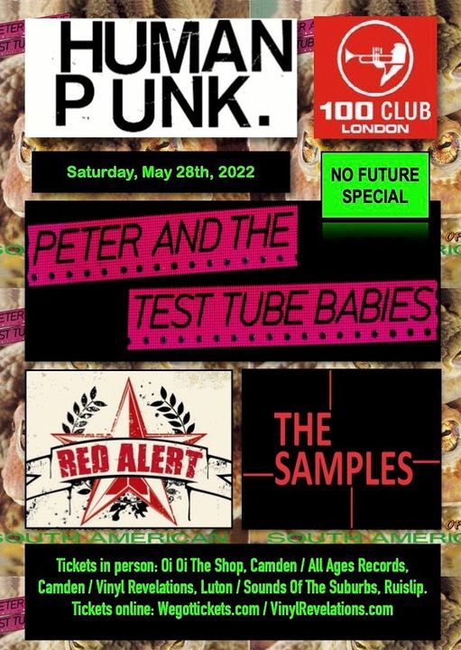 Peter The Test Tube Babies Red Alert Samples 100 Club London Sat 28th May 2022 The 100 Club London May 28 2022 Allevents In The 100 Schedule 2022
