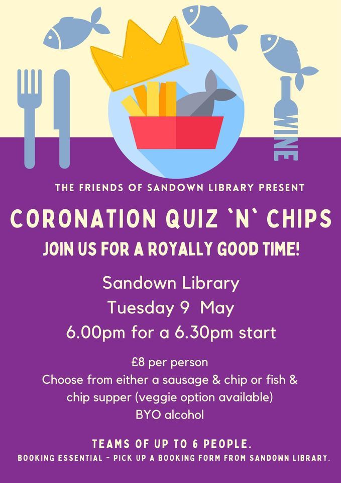 Coronation Quiz n Chips, Sandown Library, Gosport, 9 May 2023