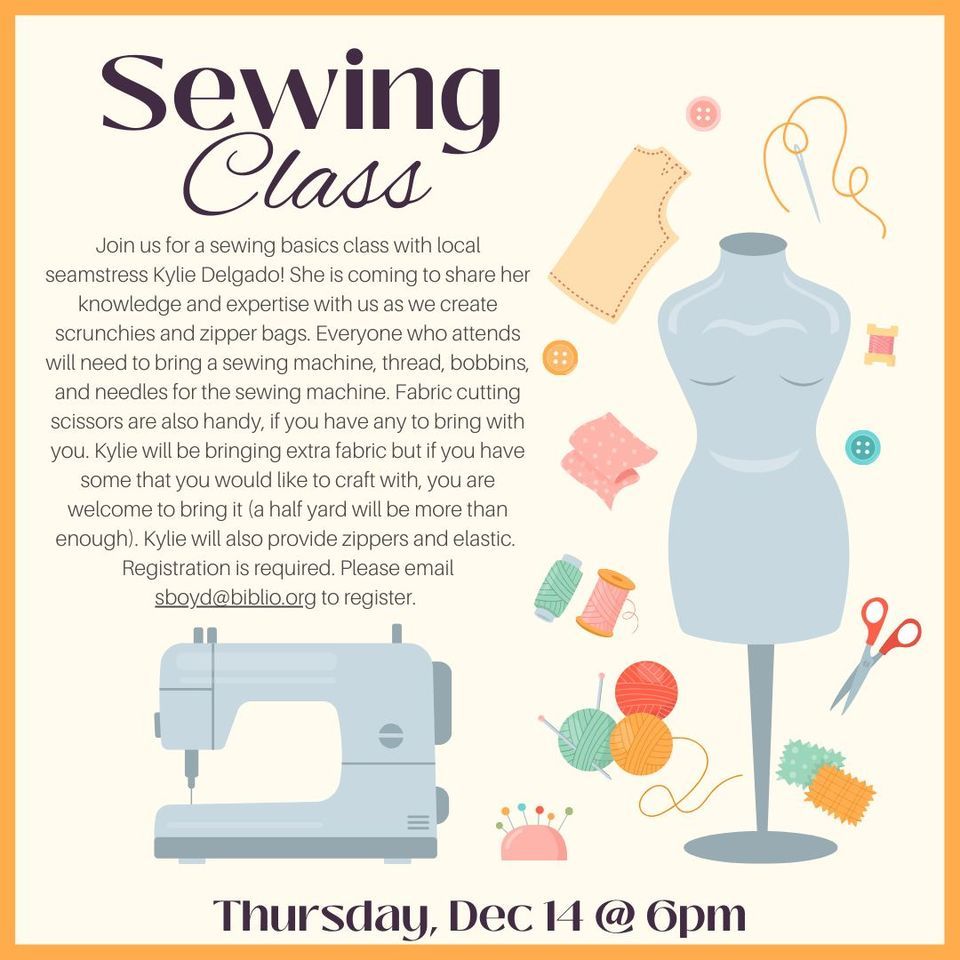 Sewing Class for Teens & Adults, Guilford Smith Memorial Library, North