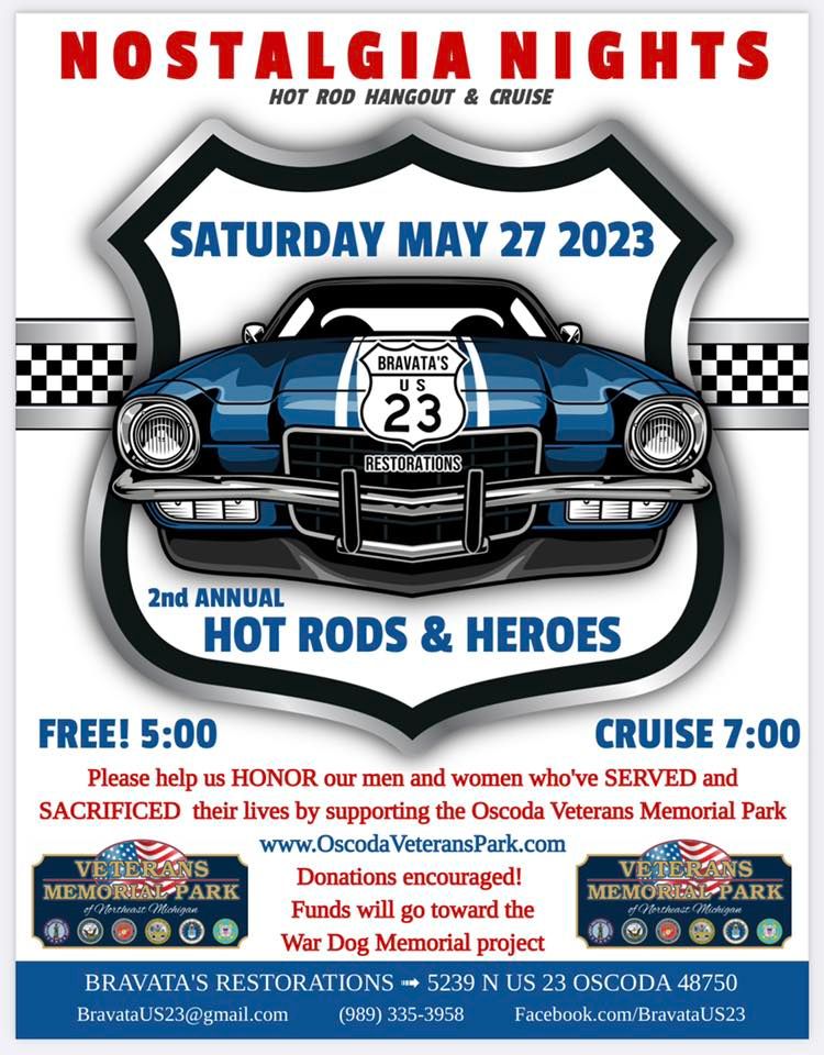 2nd Annual Hot Rods & Heroes Nostalgia Nights Car Show, Bravata’s