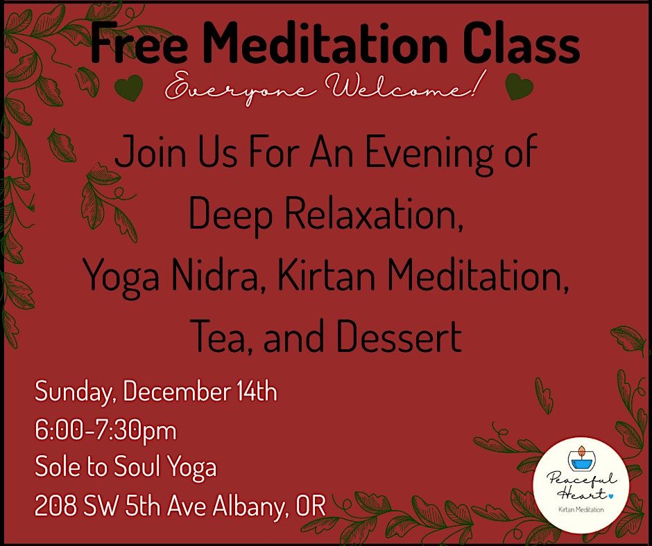 Deep Relaxation Session- Yoga Nidra & Kirtan- Free!, 14 December | Event in Albany | AllEvents