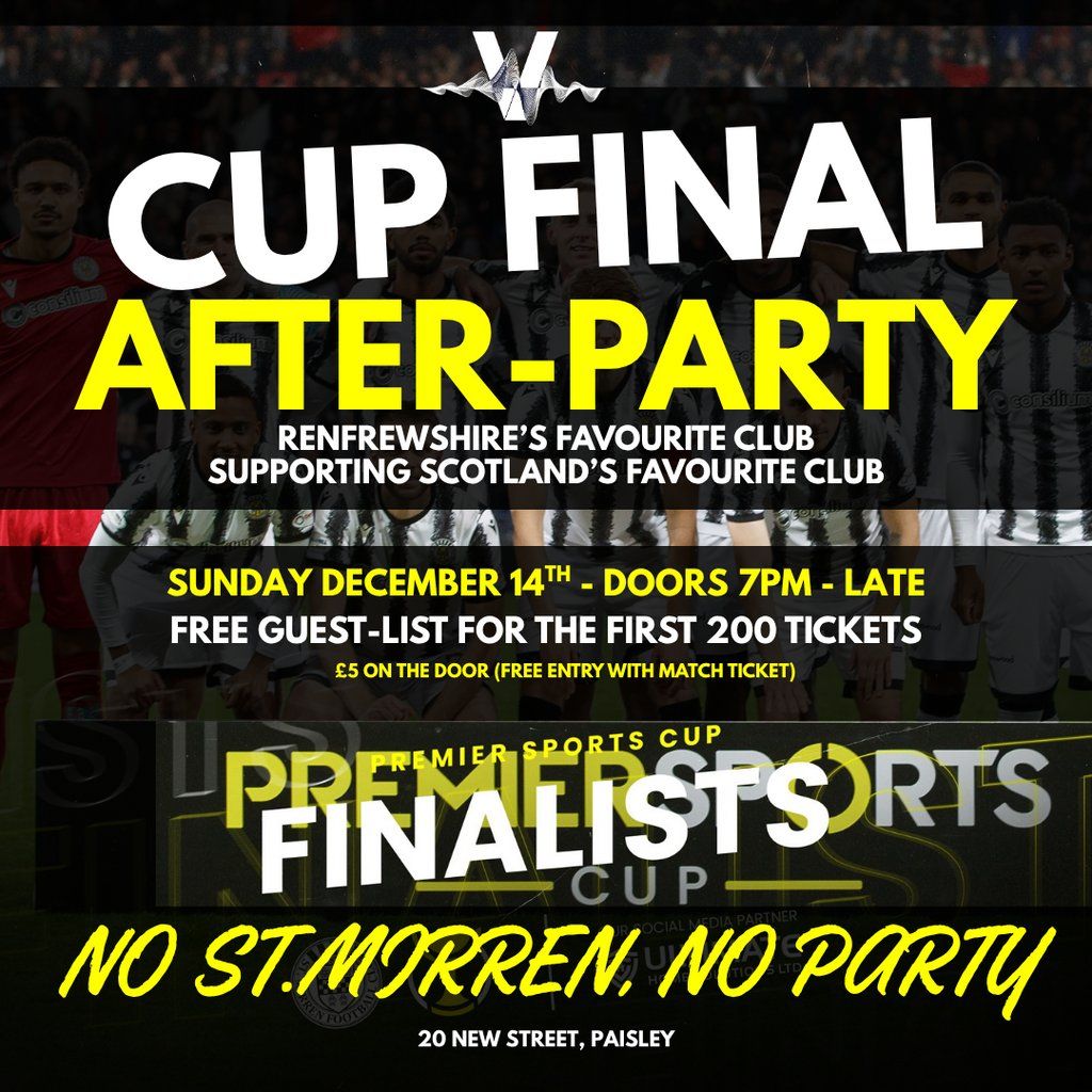 Cup Final Afterparty, 14 December | Event in Paisley | AllEvents