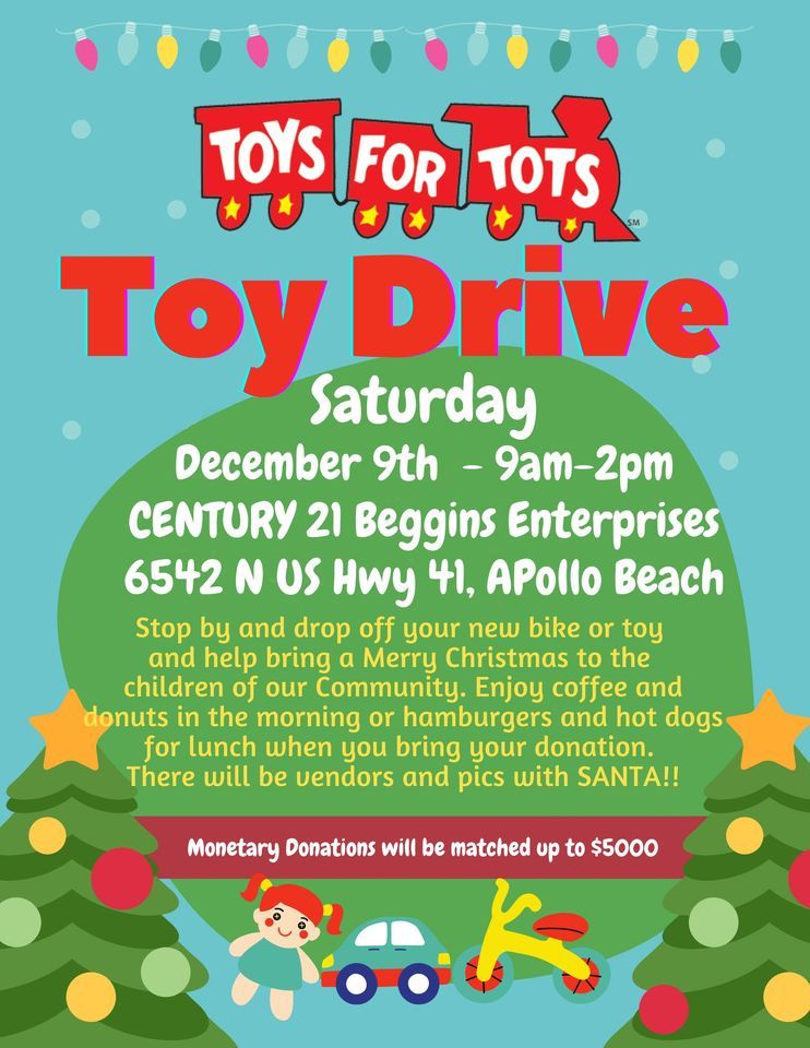 TOYS FOR TOTS Toy Drive 2025, Century 21 Beggins Florida Real Estate