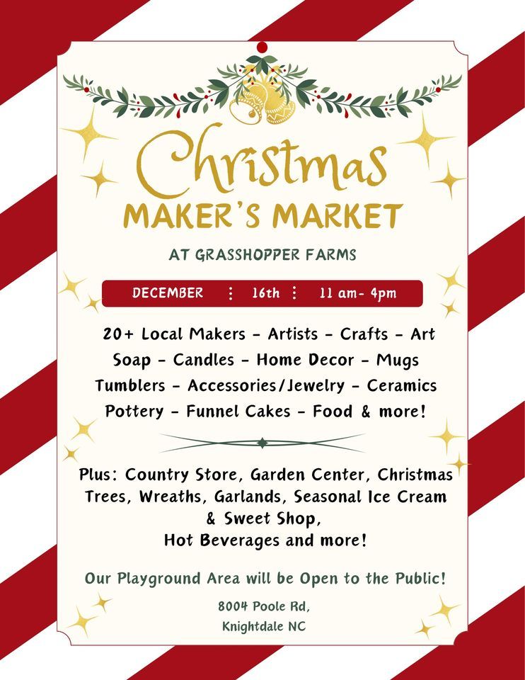 Christmas Maker’s Market, Farms NC, Knightdale, December 16