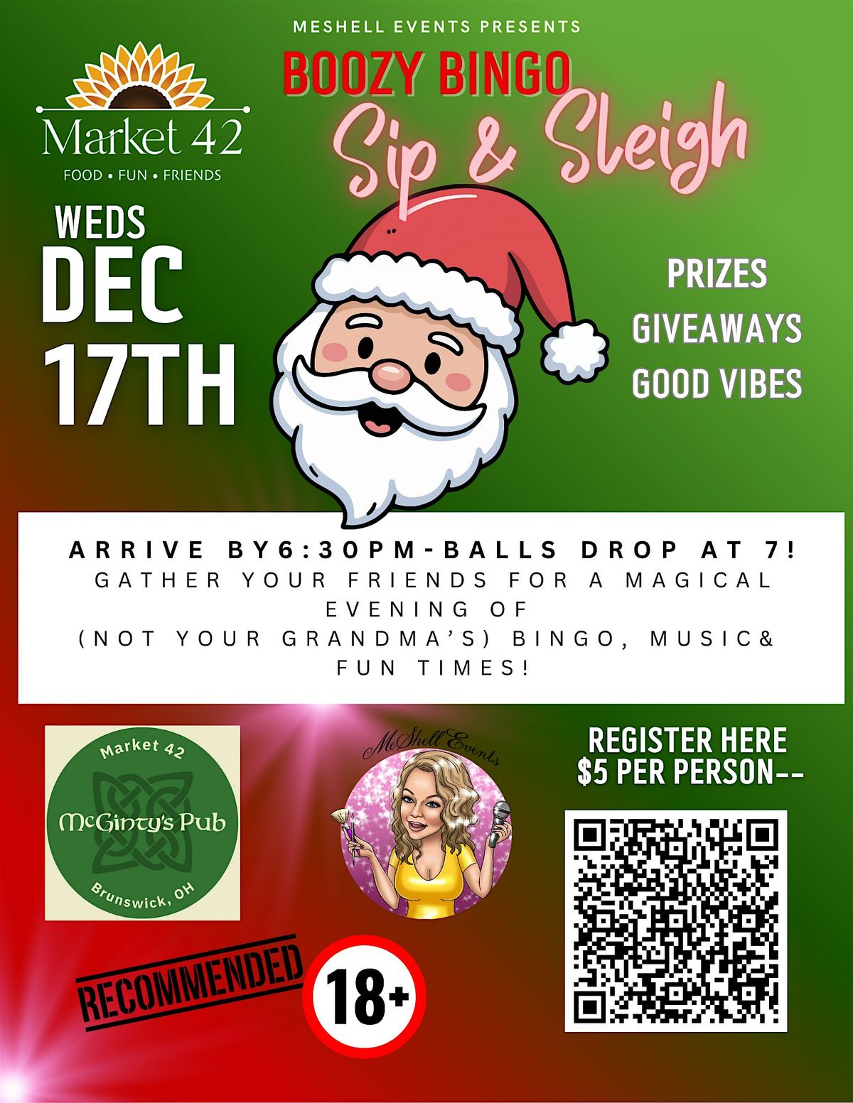 Sip & Sleigh Boozy Bingo at Market 42 in Brunswick, 17 December | Event in Brunswick | AllEvents