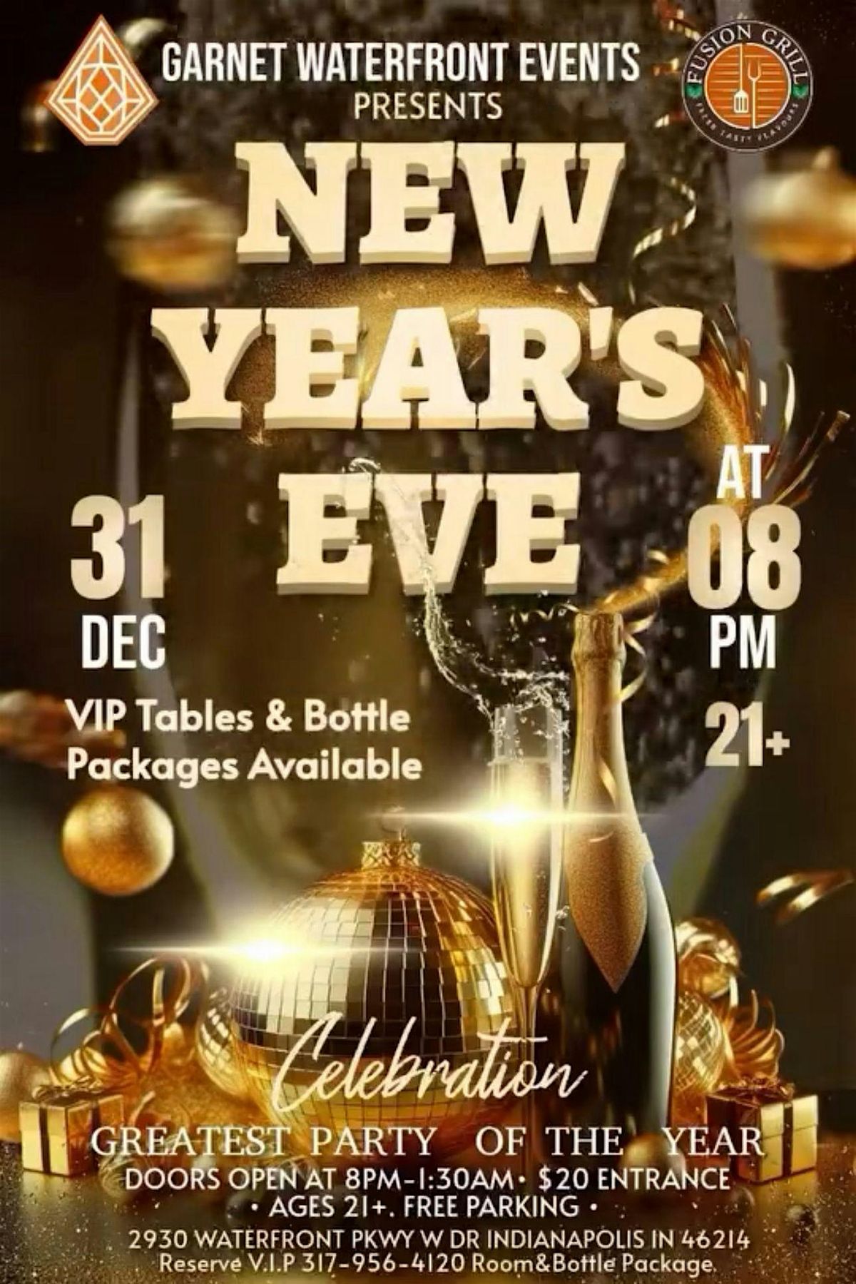 New Year Eve 2026 @Garnet Waterfront, 31 December | Event in Indianapolis | AllEvents