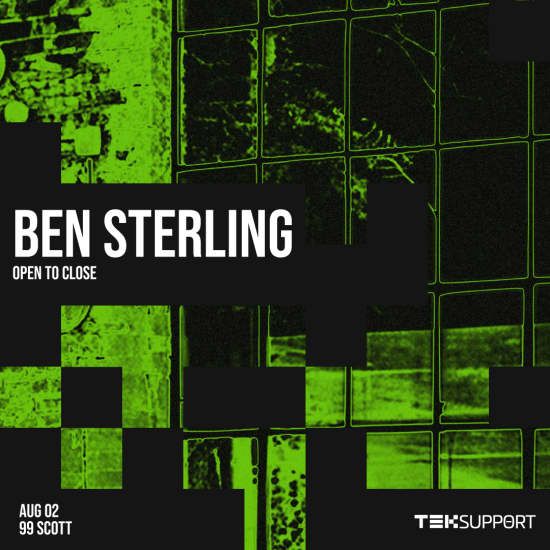 Teksupport: Ben Sterling (open to close), 2 August | Event in Maspeth | AllEvents