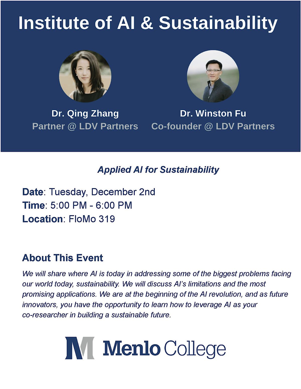 Applied AI for Sustainability | Speaking Session, 2 December | Event in Atherton | AllEvents