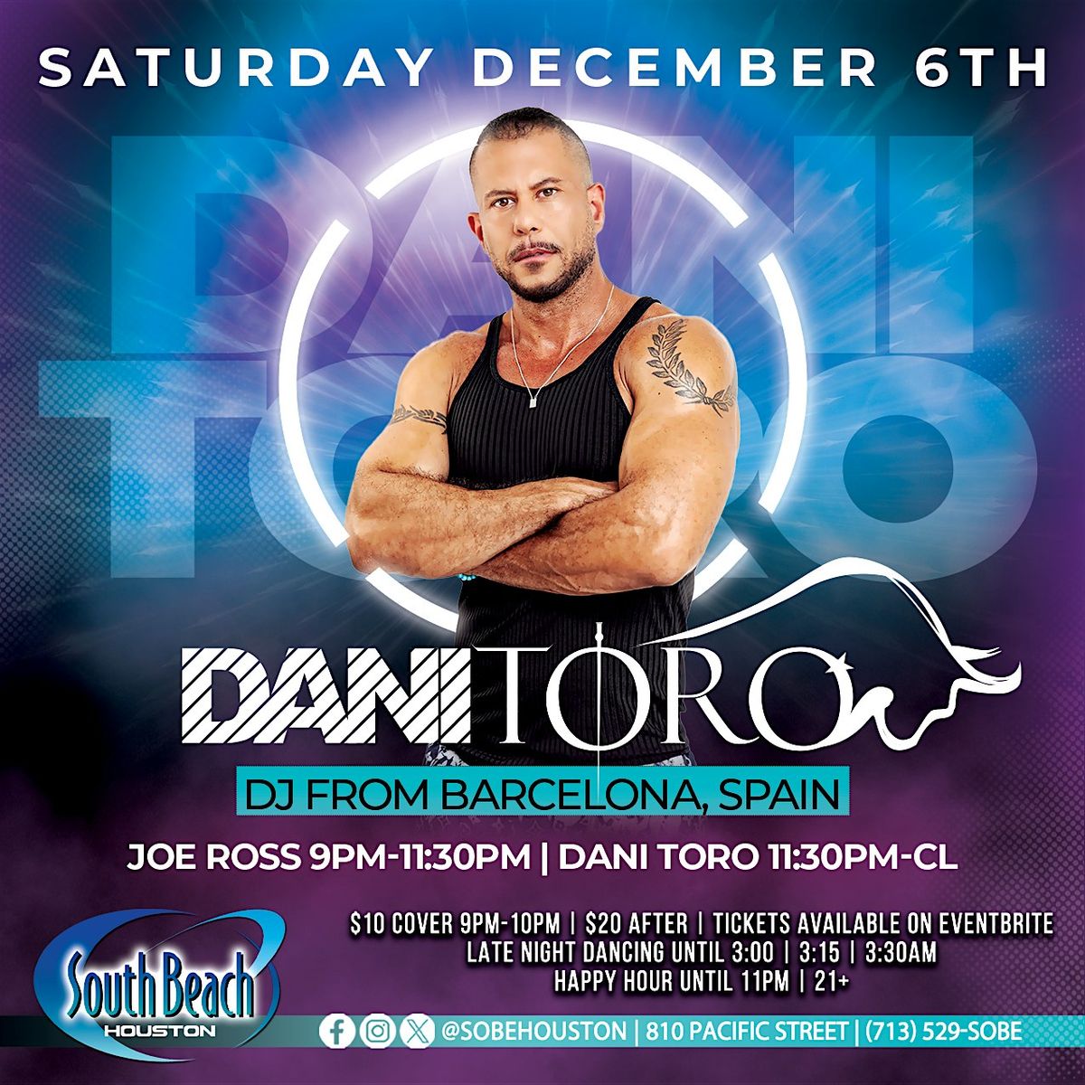 Dani Toro - South Beach Houston, 6 December | Event in Houston | AllEvents
