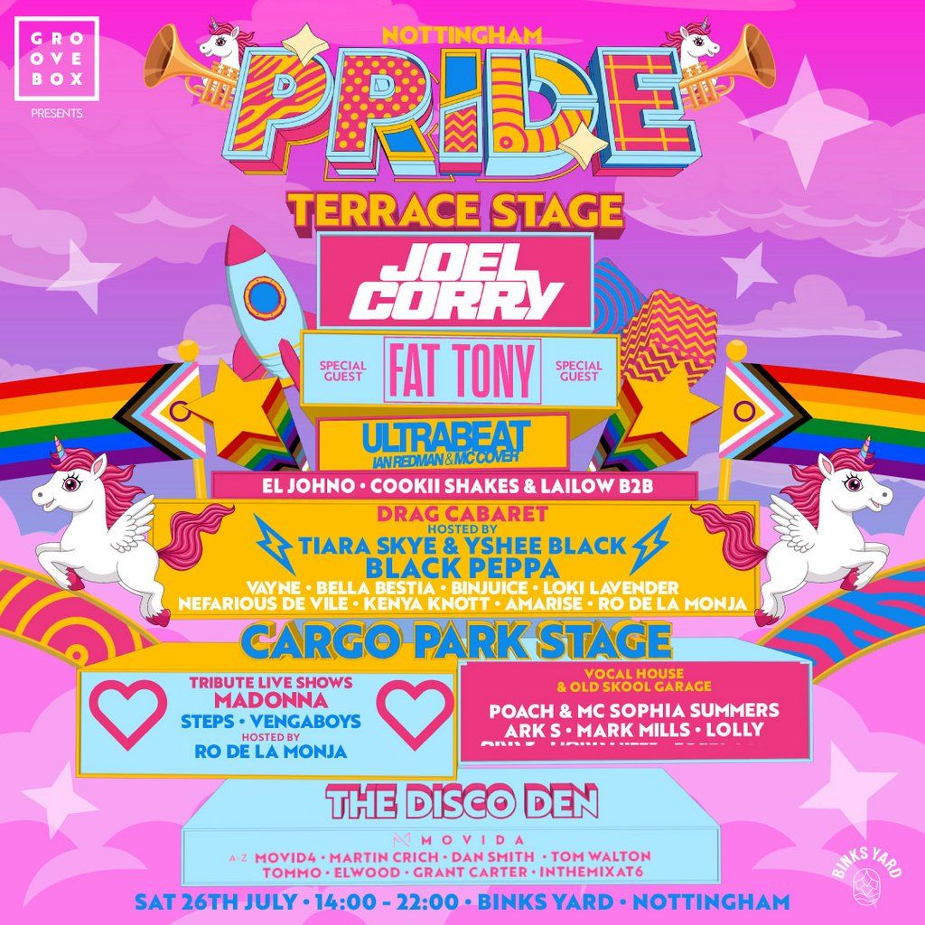 JOEL CORRY FAT TONY | Pride Festival at Binks Yard FINAL 100 TIX, 26 July | Event in Nottingham | AllEvents
